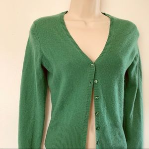Lord & Taylor Cashmere Cardigan Green